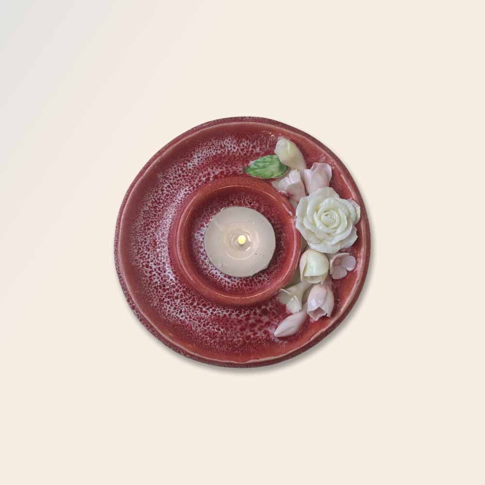 Classic Floral Tea Light Candle Holder