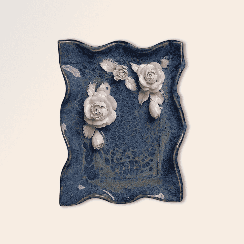 Rose Flower Plate Crystal & Oil Holder