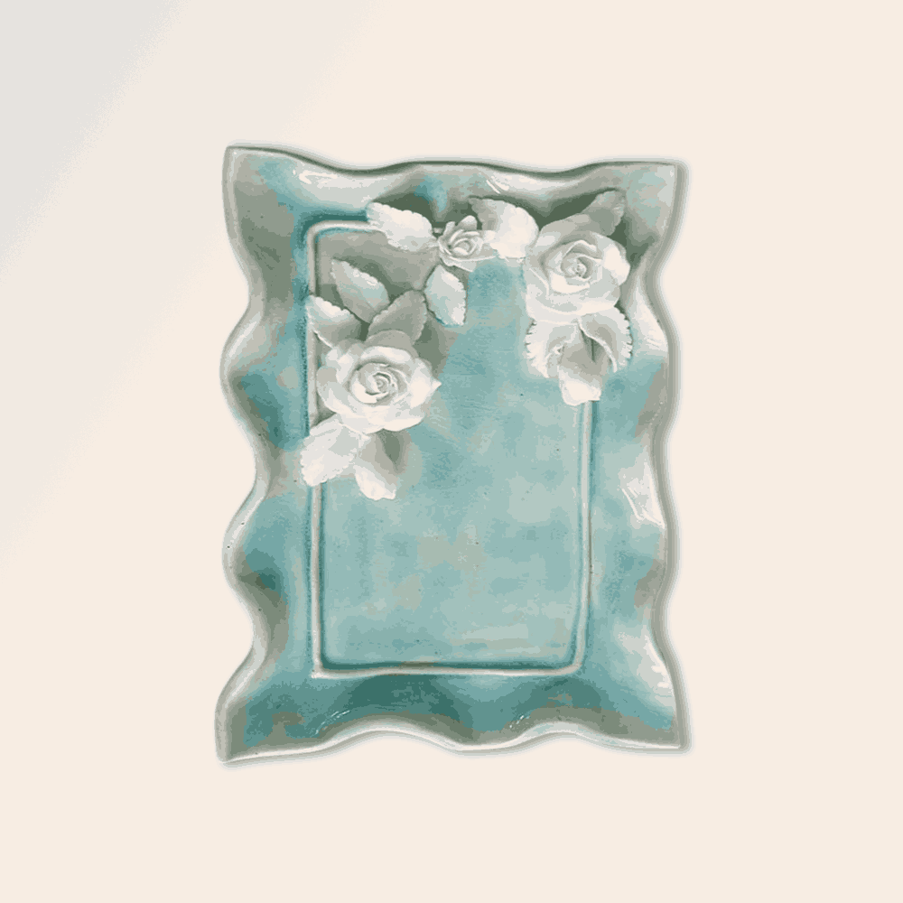 Rose Flower Plate Crystal & Oil Holder