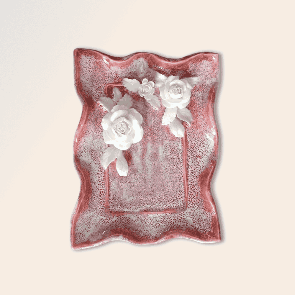 Rose Flower Plate Crystal & Oil Holder