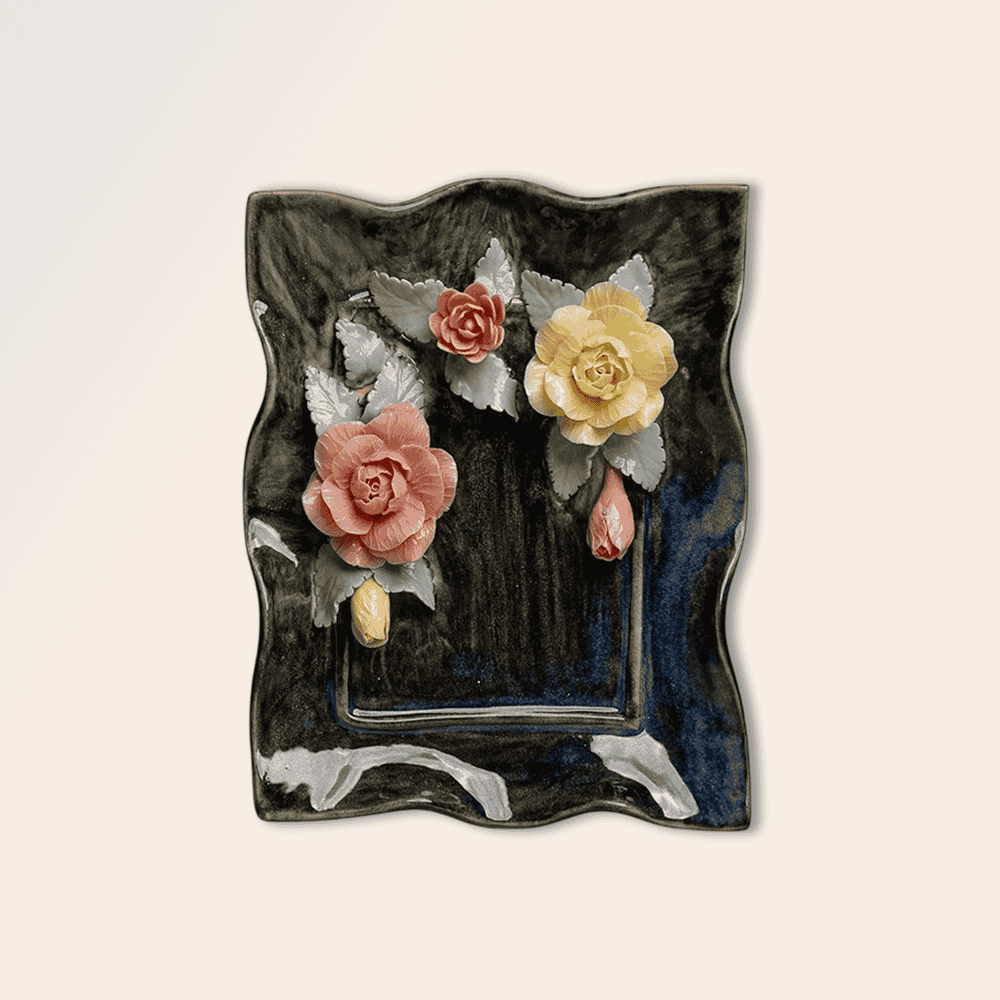 Rose Flower Plate Crystal & Oil Holder