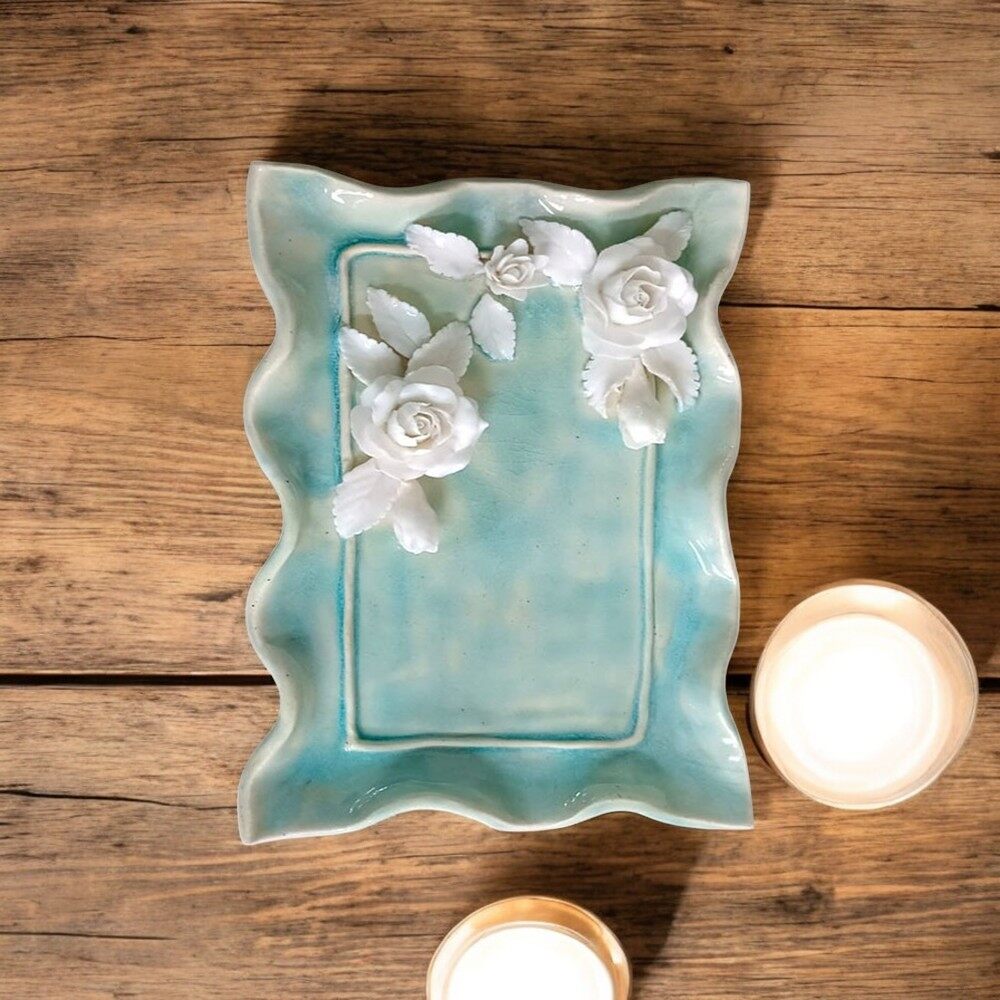 Rose Flower Plate Crystal & Oil Holder