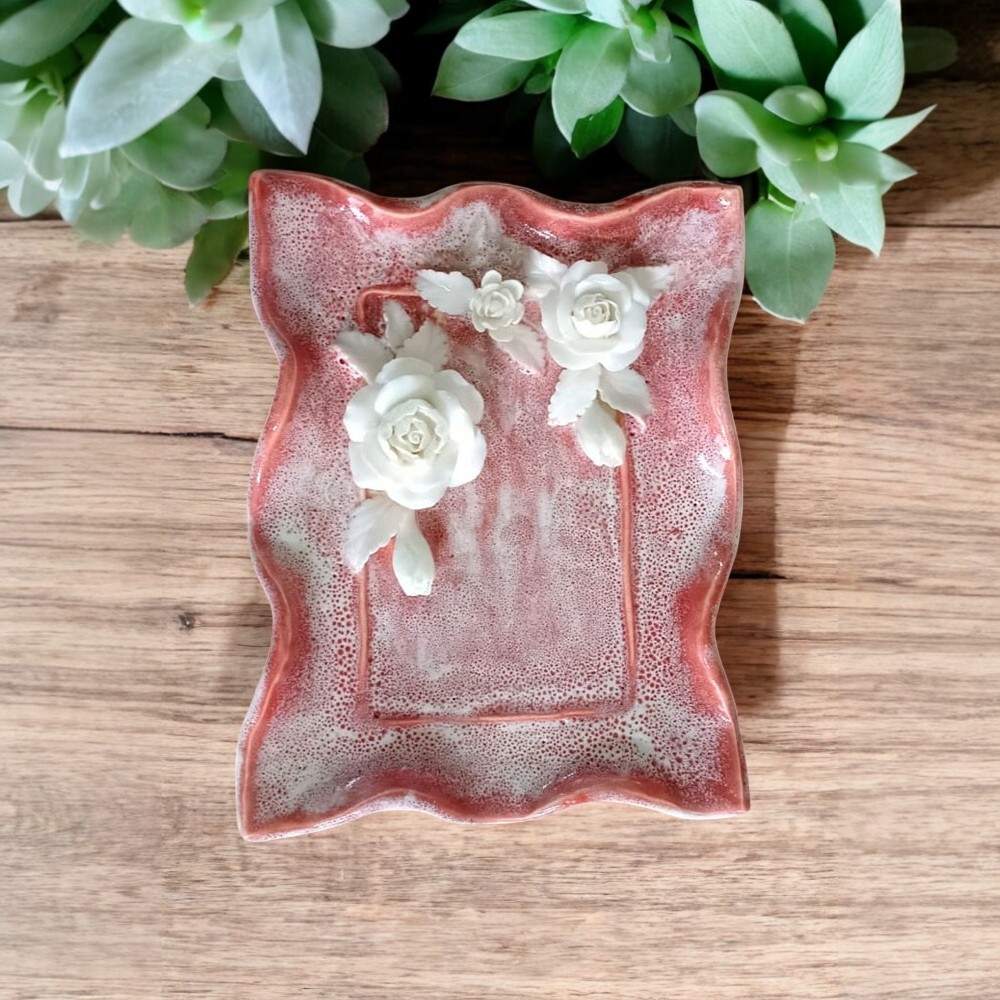Rose Flower Plate Crystal & Oil Holder