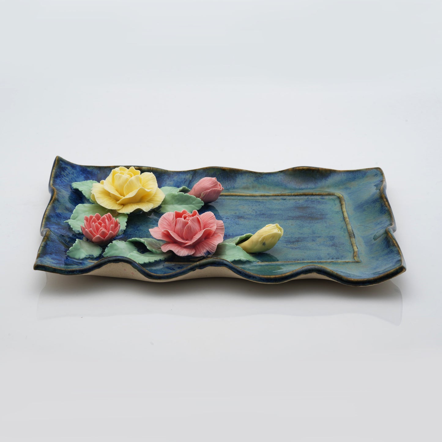 Rose Flower Plate Crystal & Oil Holder