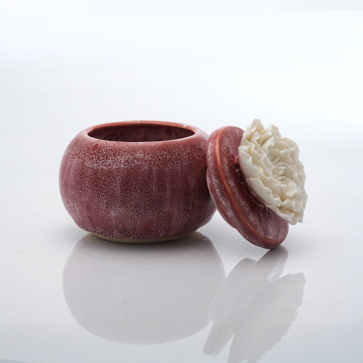 Peony Flower Round Candle Jar