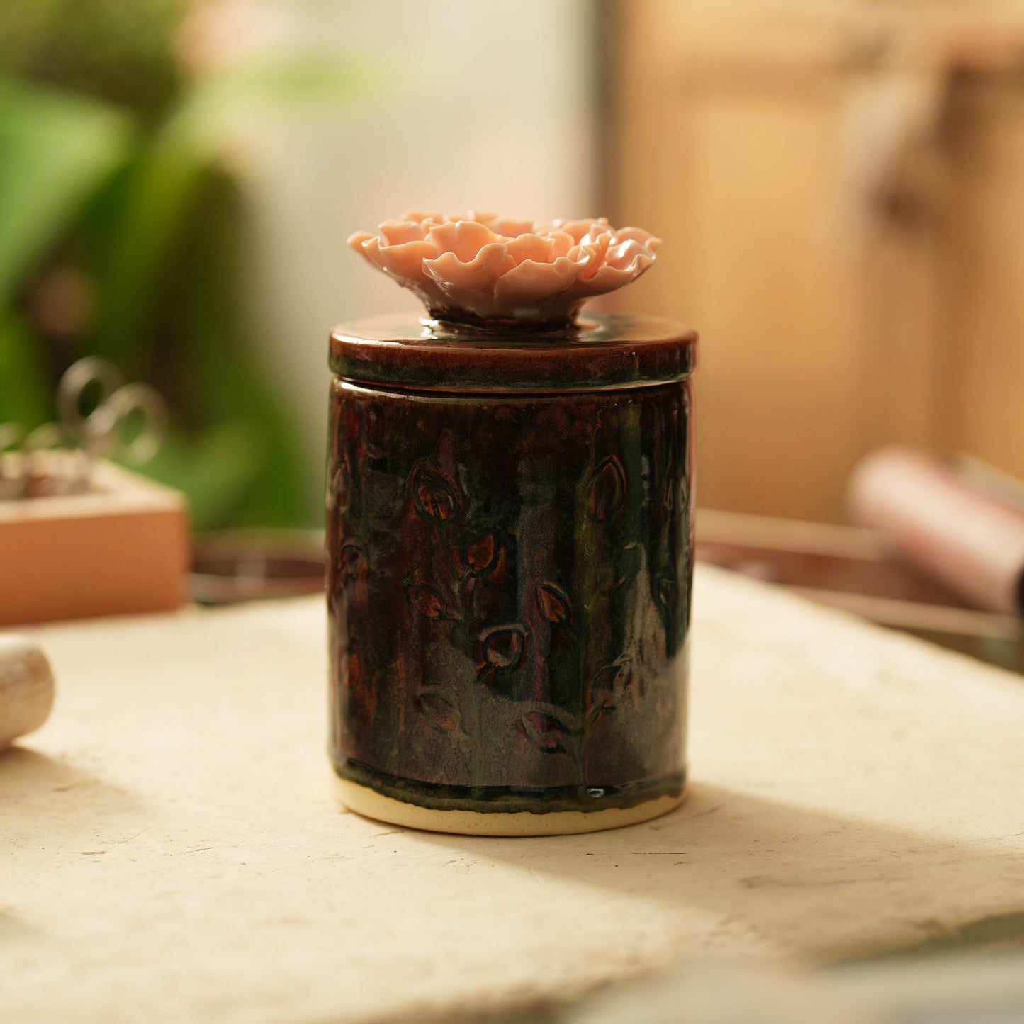 Peony Flower Candle Jar