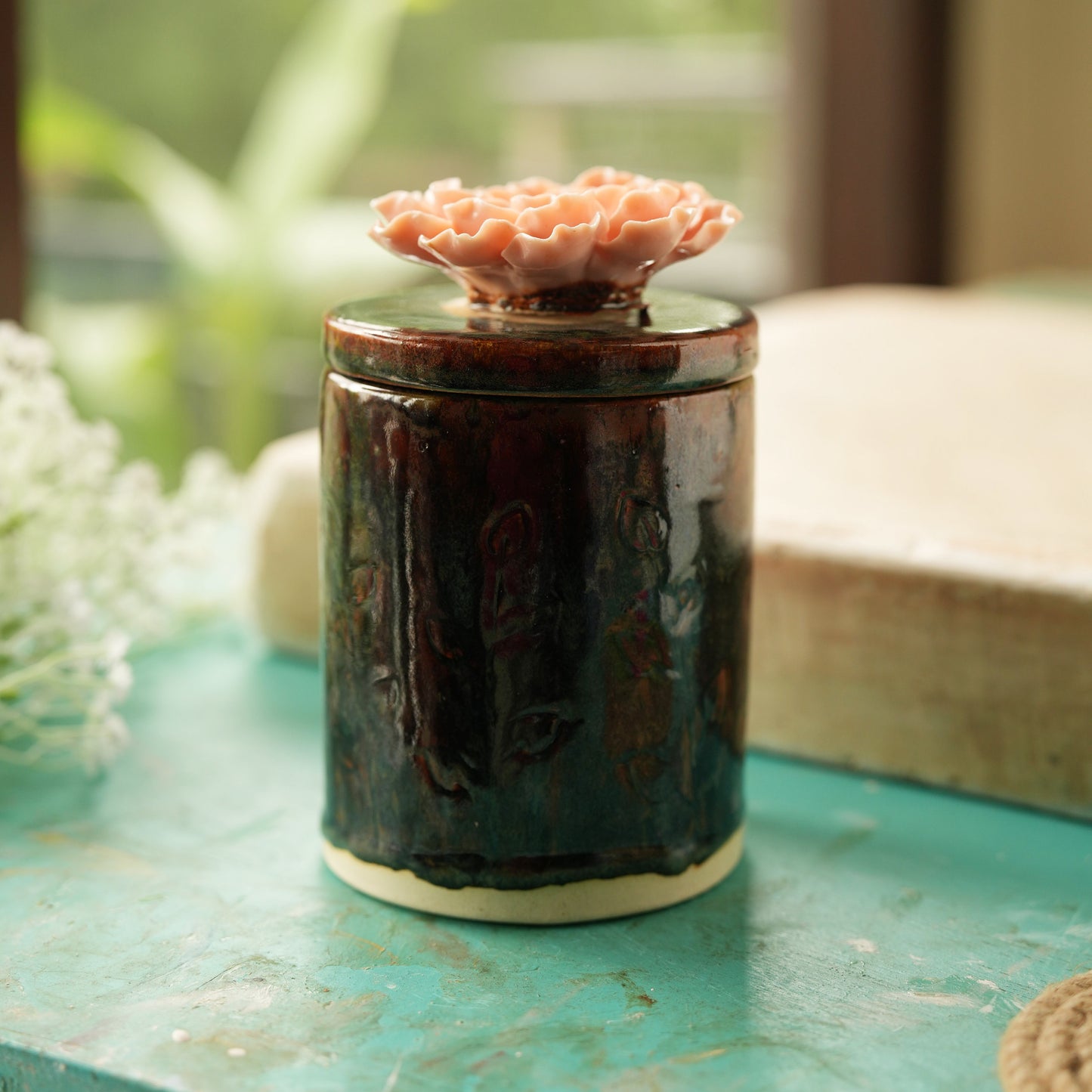 Peony Flower Candle Jar