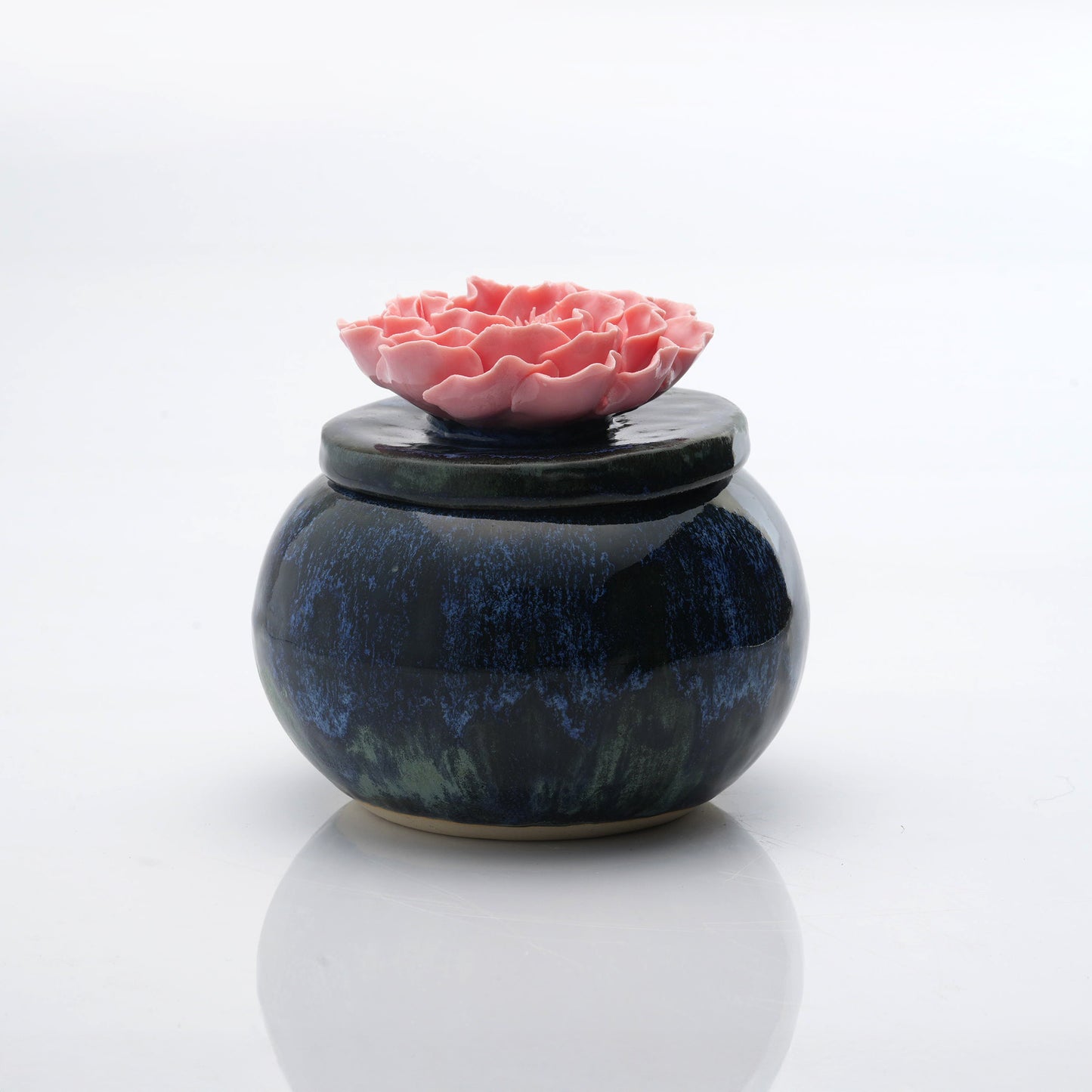 Peony Flower Round Candle Jar
