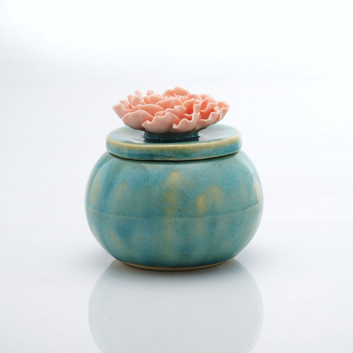 Peony Flower Round Candle Jar
