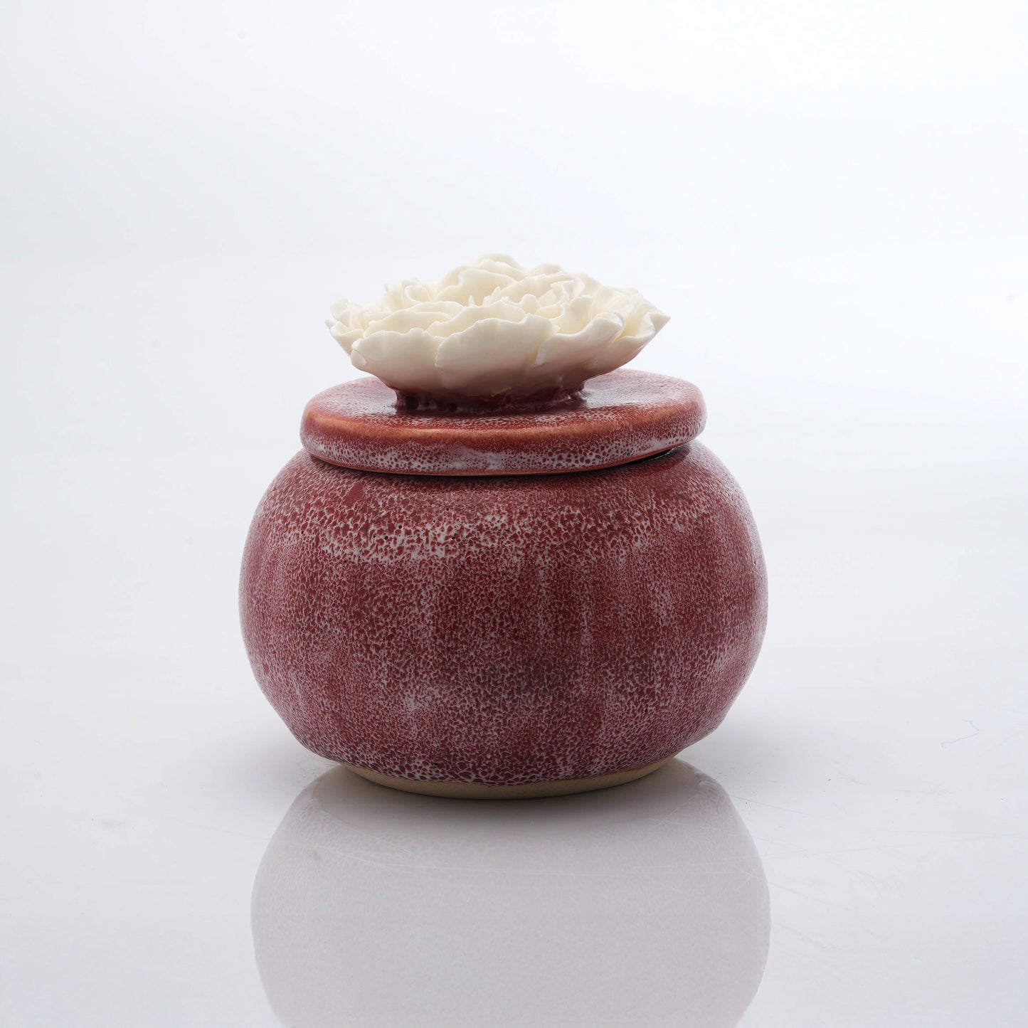 Peony Flower Round Candle Jar