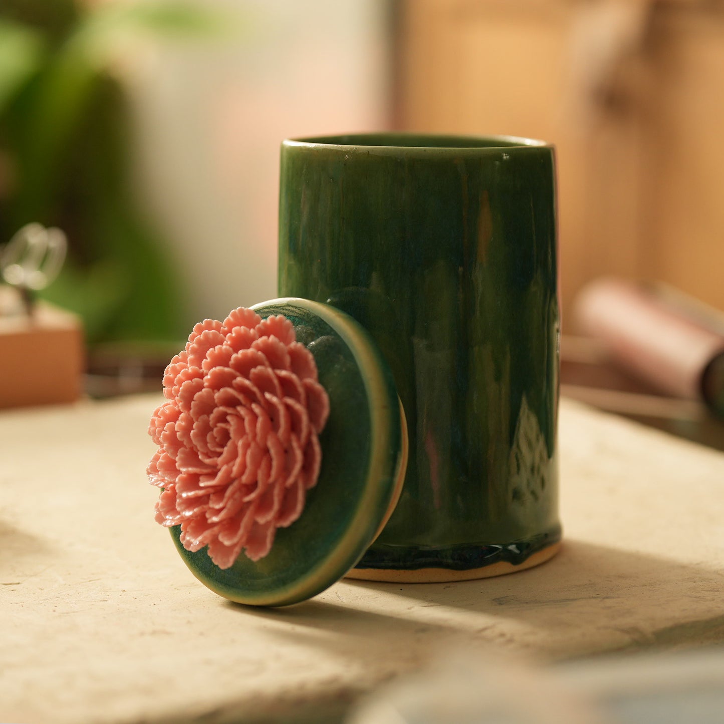 Peony Flower Candle Jar