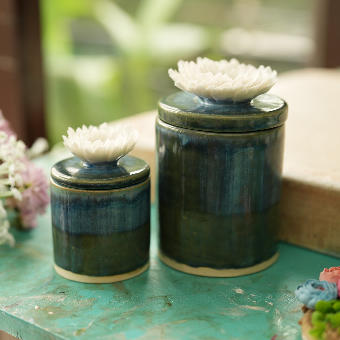 Peony Flower Candle Jar