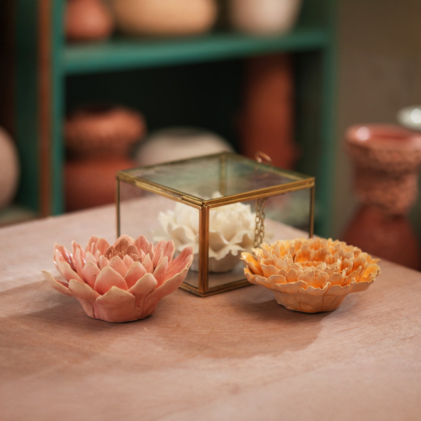 Twin Blooms with Glass Box