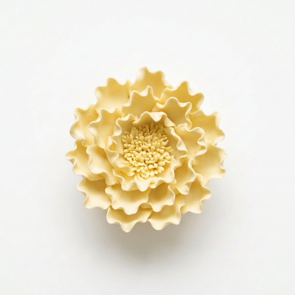 Buttercup Ruffle Ceramic Flower