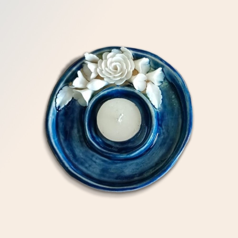 Classic Floral Tea Light Candle Holder
