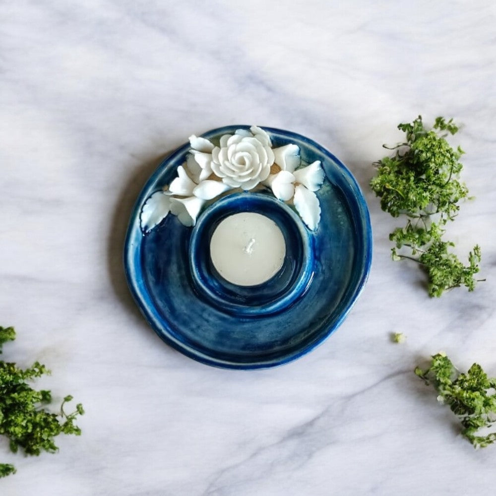 Classic Floral Tea Light Candle Holder