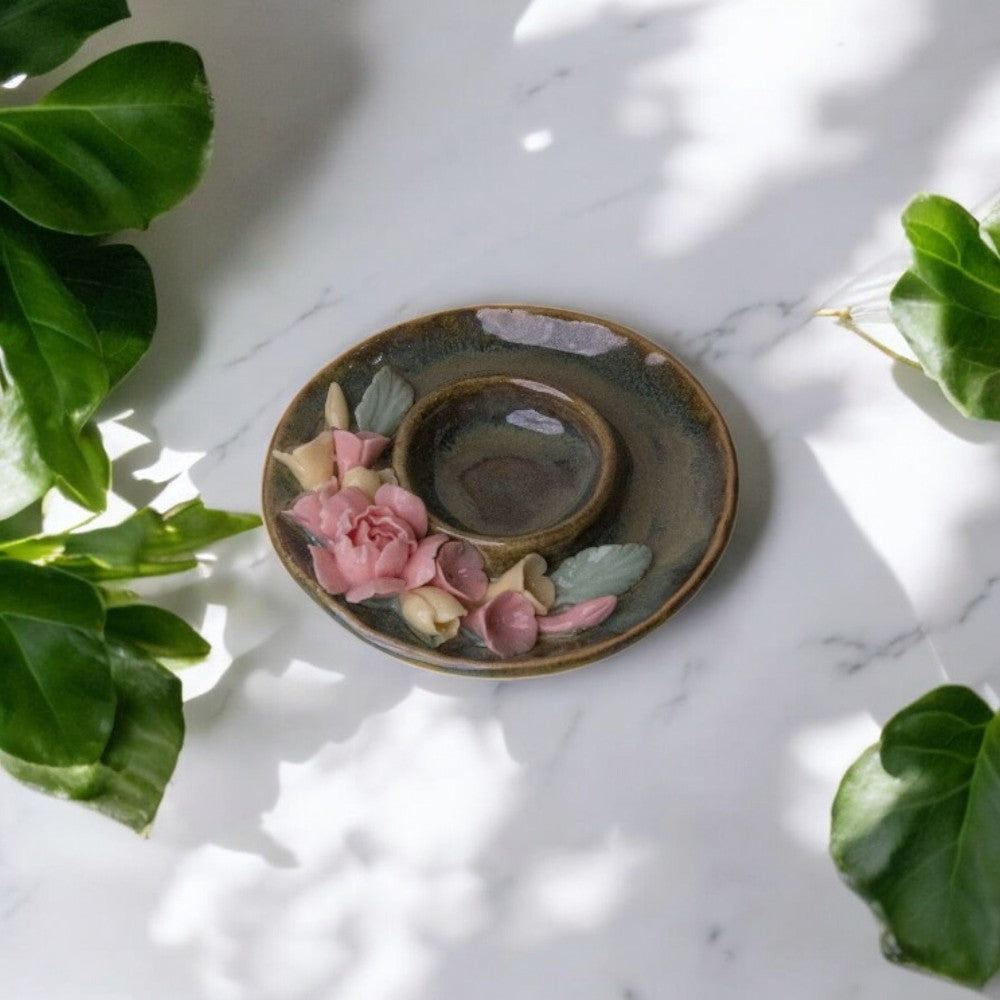 Classic Floral Tea Light Candle Holder