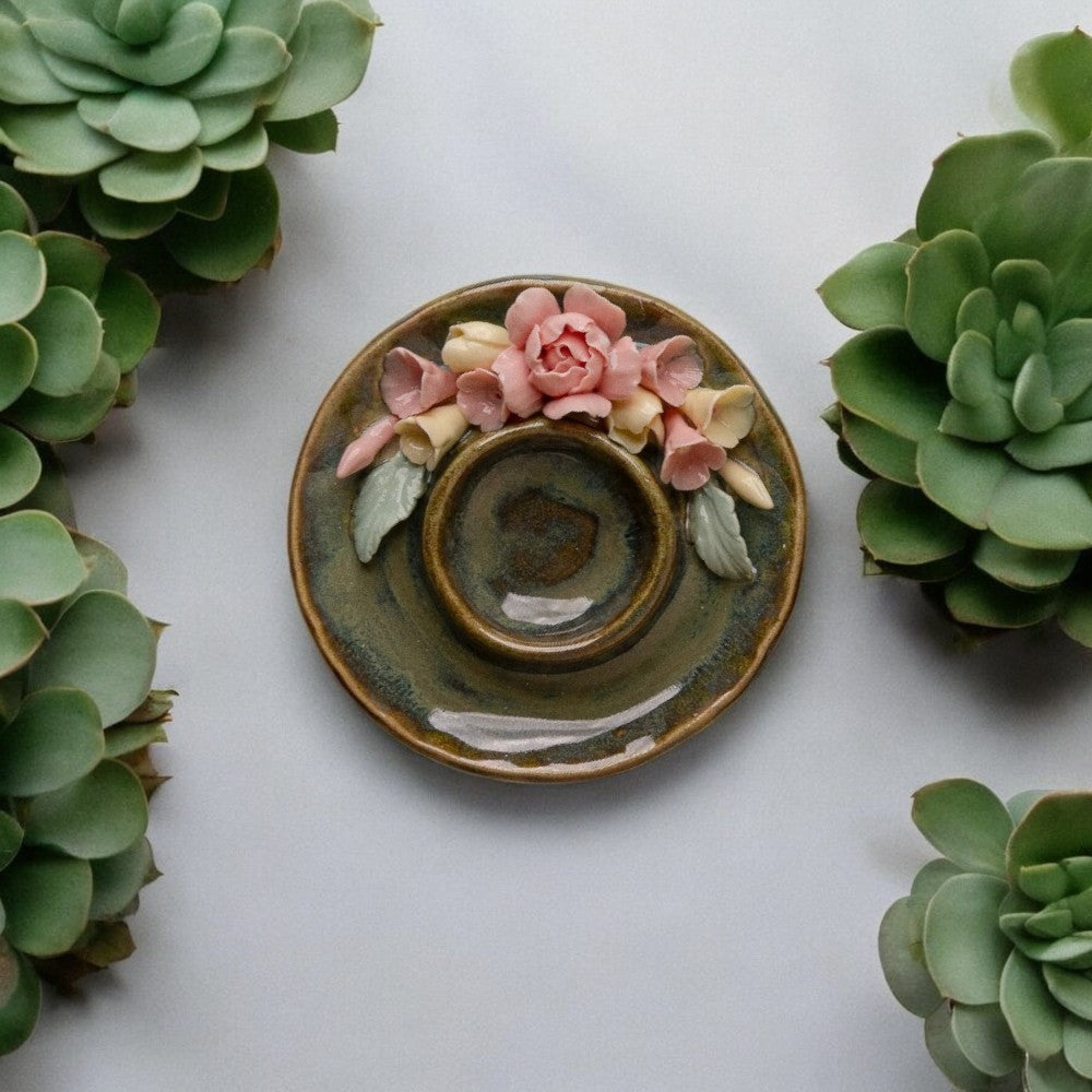 Classic Floral Tea Light Candle Holder