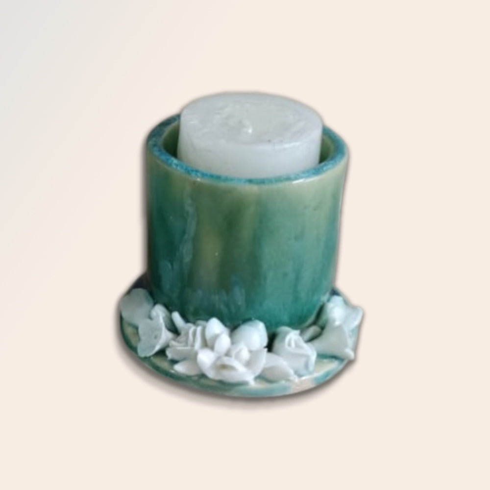 Rustic Cylindrical Tea Light Candle Holder