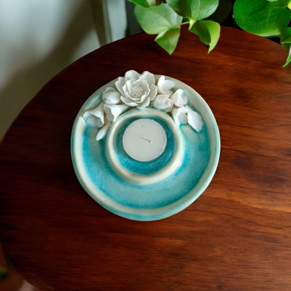 Classic Floral Tea Light Candle Holder