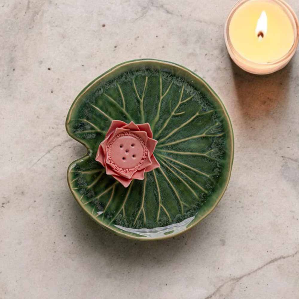 Full Lotus Plate Incense Holder