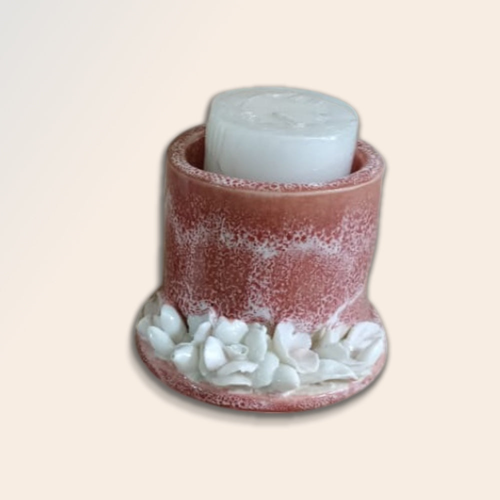 Rustic Cylindrical Tea Light Candle Holder