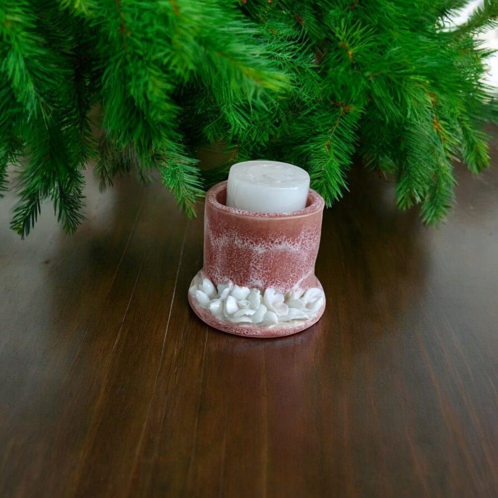 Rustic Cylindrical Tea Light Candle Holder