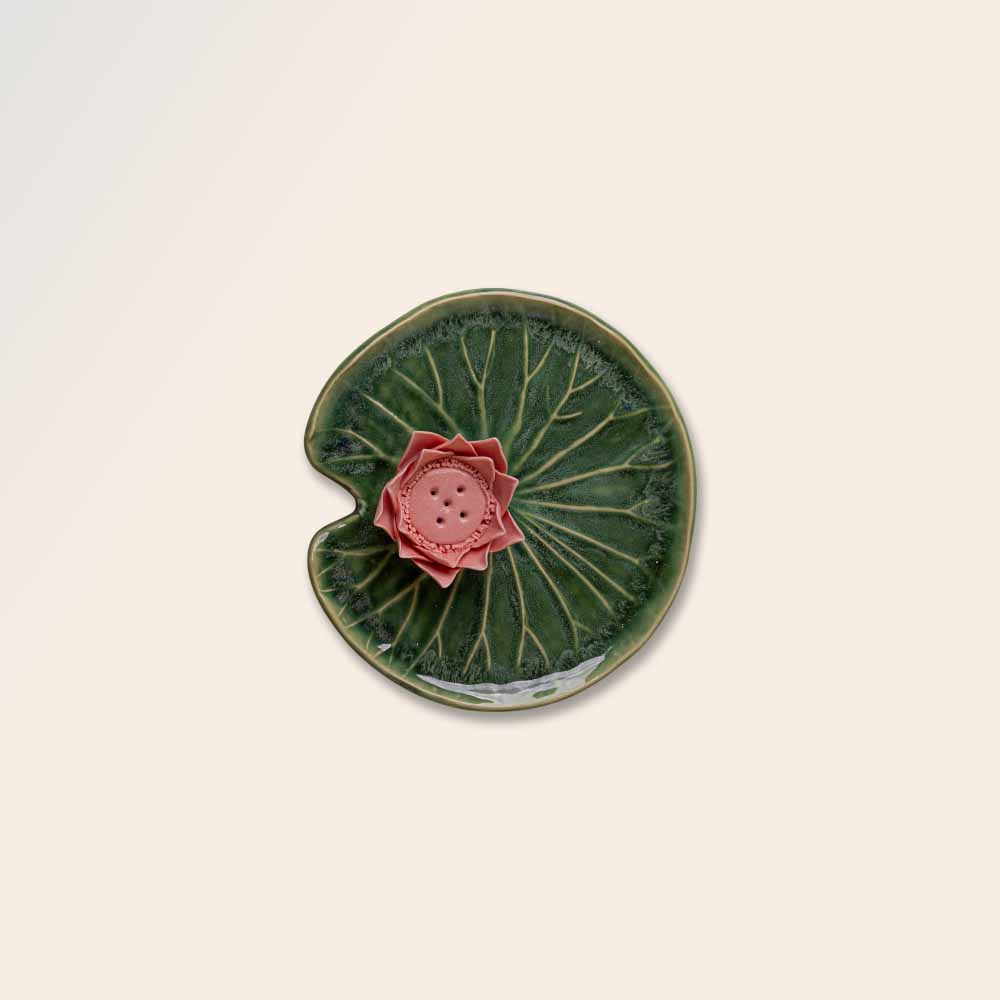 Full Lotus Plate Incense Holder