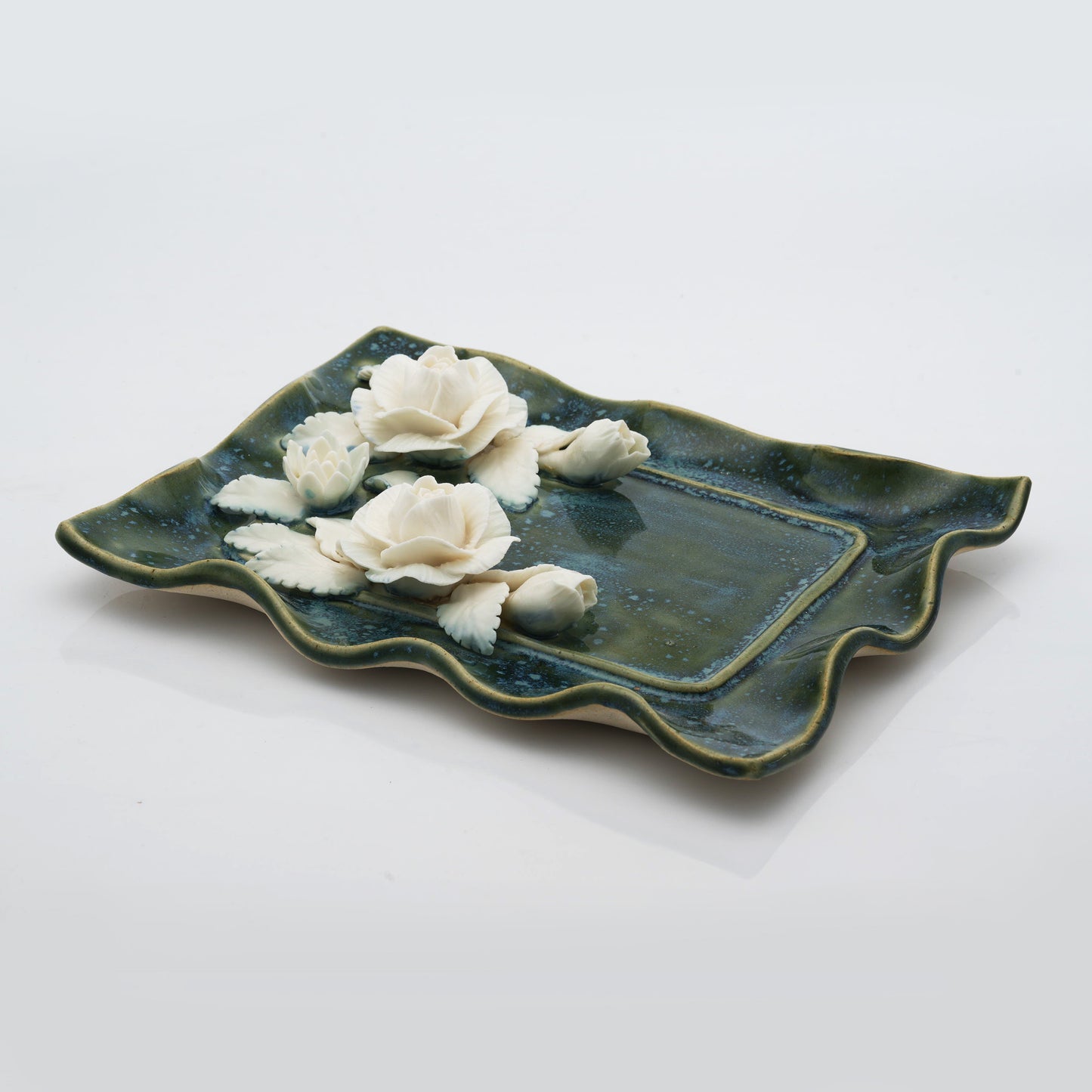 Rose Flower Plate Crystal & Oil Holder
