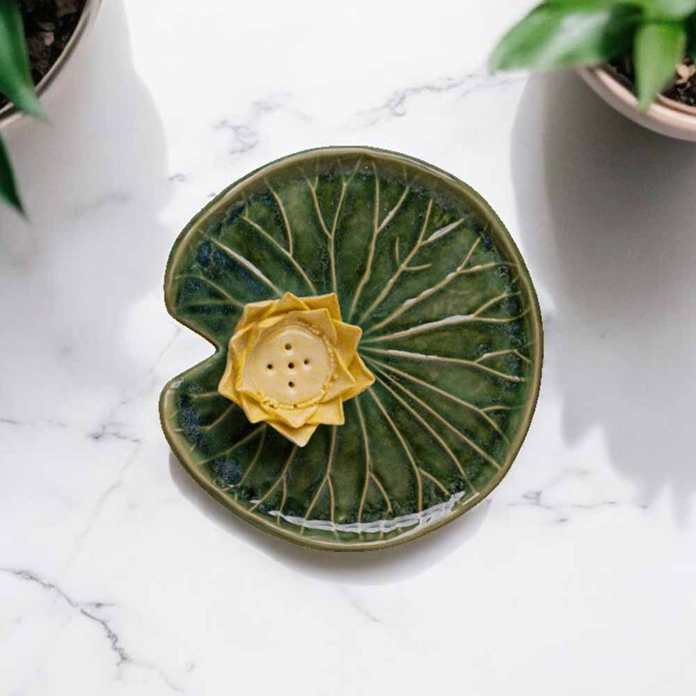 Full Lotus Plate Incense Holder