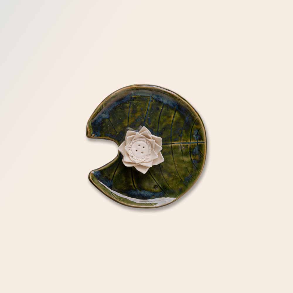Full Lotus Plate Incense Holder