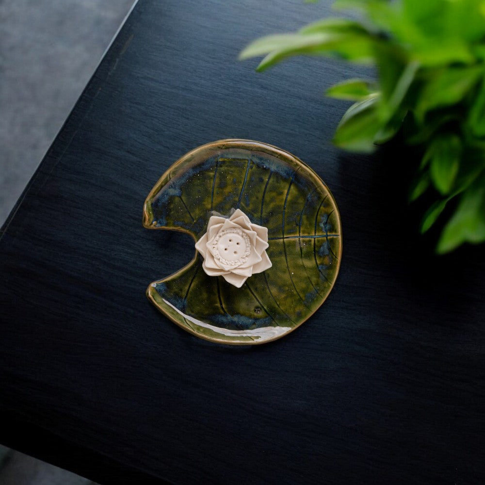 Full Lotus Plate Incense Holder