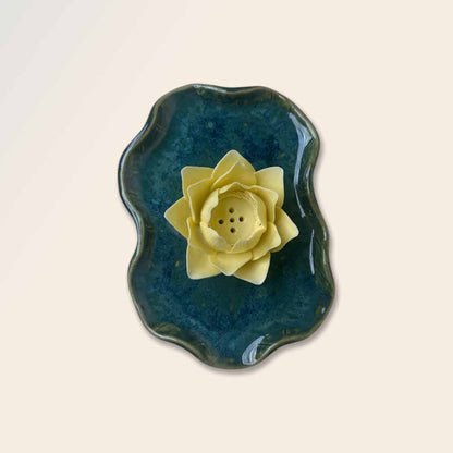 Half Lotus Plate Incense Holder