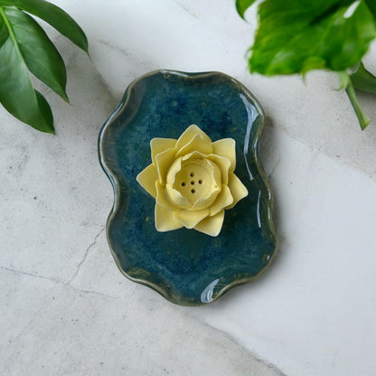Half Lotus Plate Incense Holder