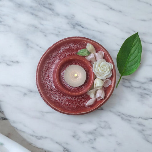 Classic Floral Tea Light Candle Holder