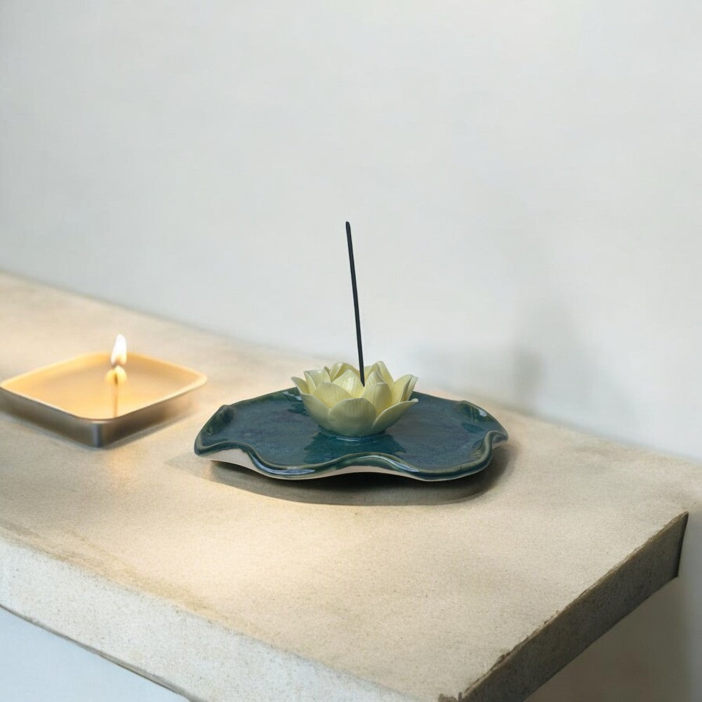 Half Lotus Plate Incense Holder