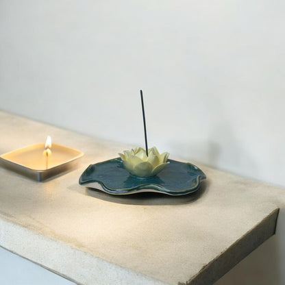 Half Lotus Plate Incense Holder