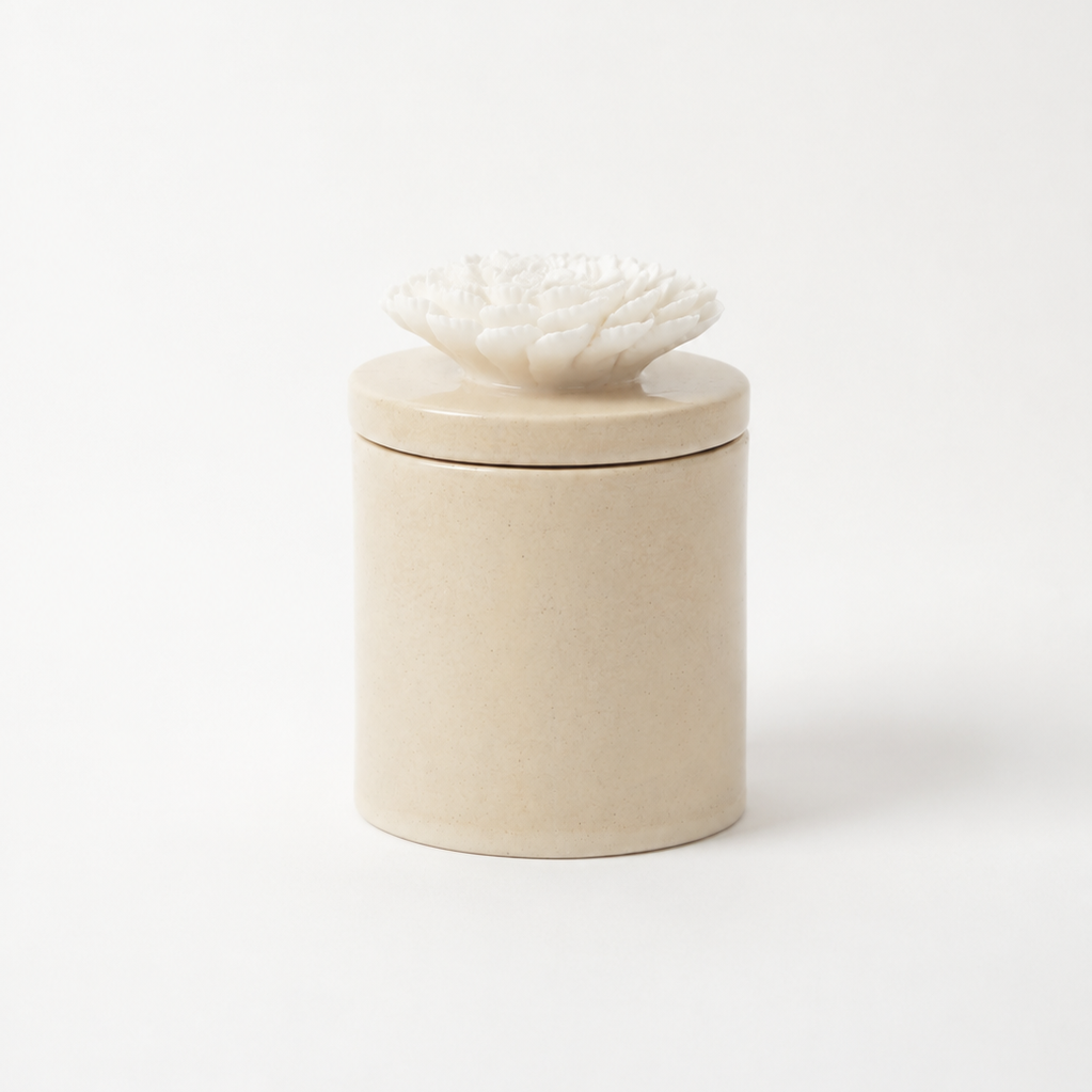 Ivory Bloom Candle Jar