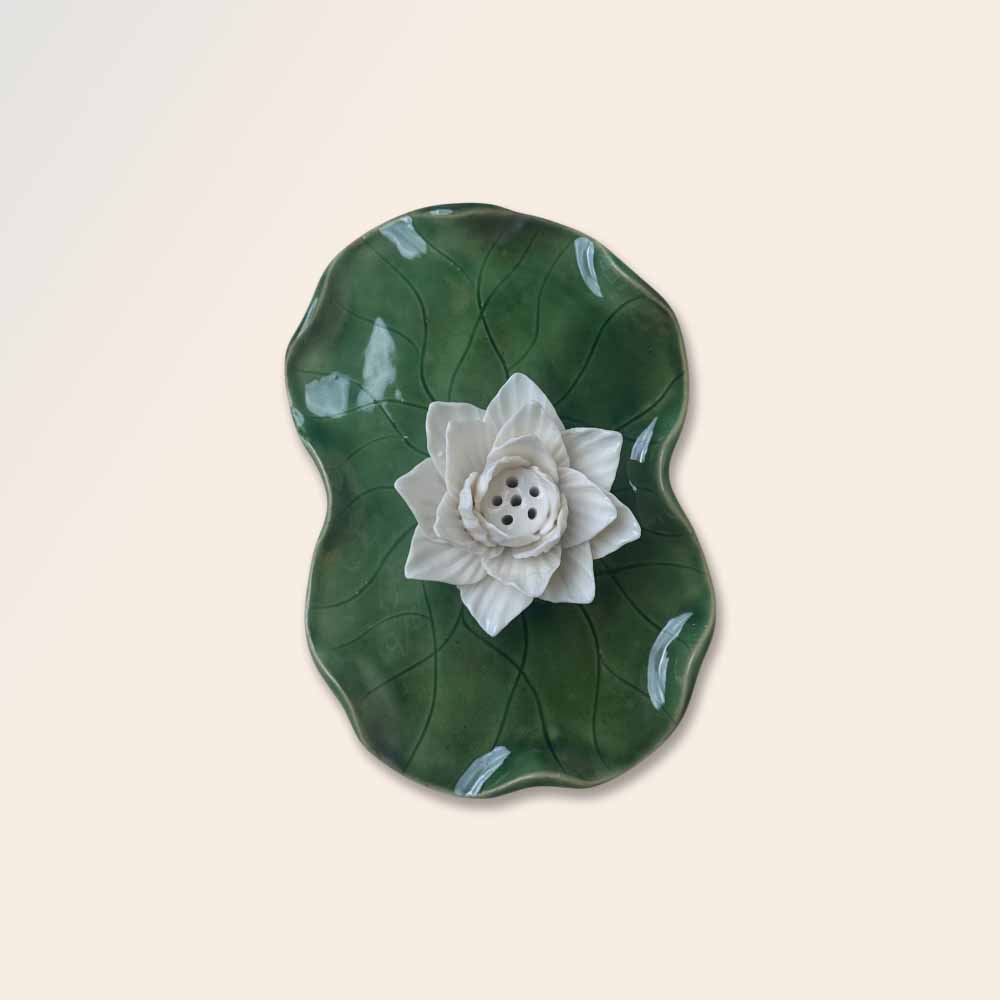 Half Lotus Plate Incense Holder