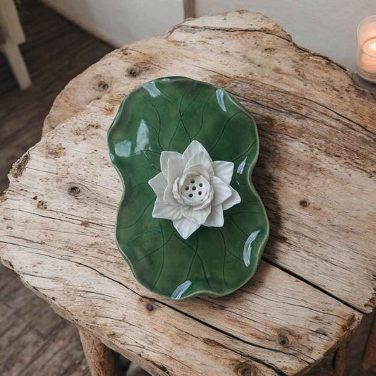 Half Lotus Plate Incense Holder