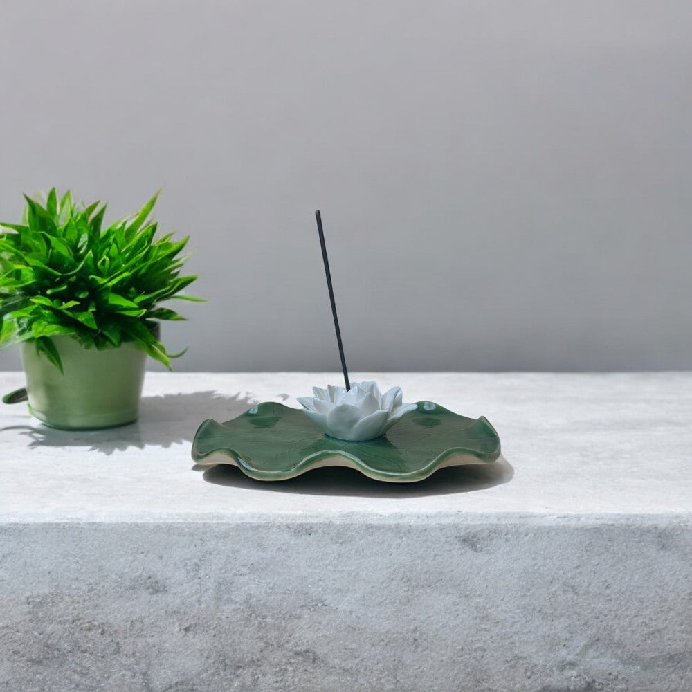 Half Lotus Plate Incense Holder