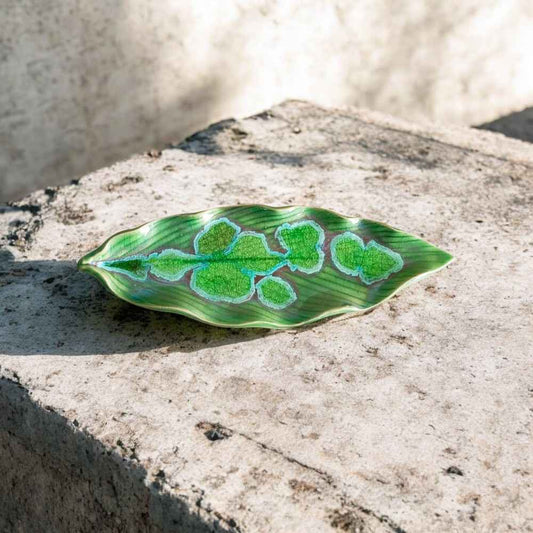 Leaf-Shaped Crystal & Oil Holder