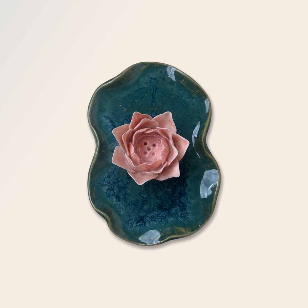 Half Lotus Plate Incense Holder