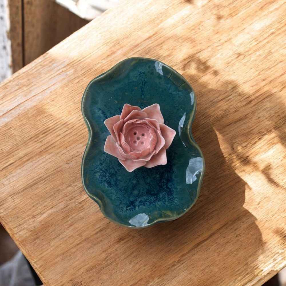 Half Lotus Plate Incense Holder