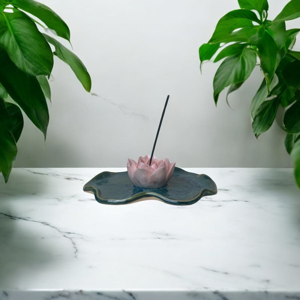 Half Lotus Plate Incense Holder