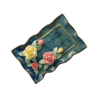 Rose Flower Plate Crystal & Oil Holder