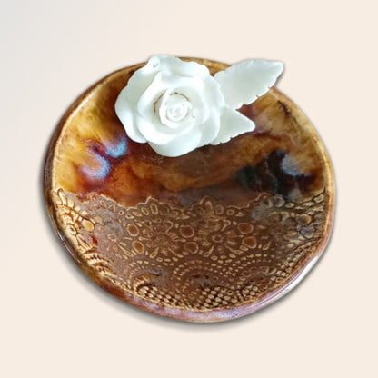 Rose Flower Crystal & Oil Holder