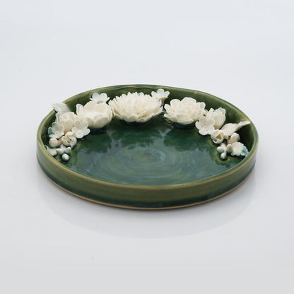 White Flowers Pooja Thali