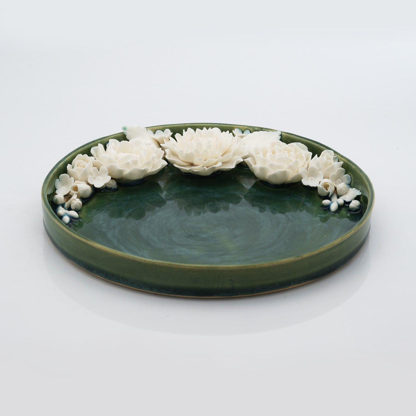 White Flowers Pooja Thali
