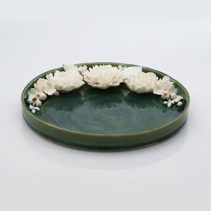 White Flowers Pooja Thali